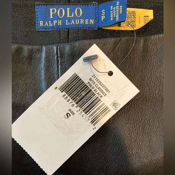 NWT Polo Ralph Lauren Blue Label Blk Lamb Leather Legging with Zip Ankle - Sz S - Picture 9 of 13